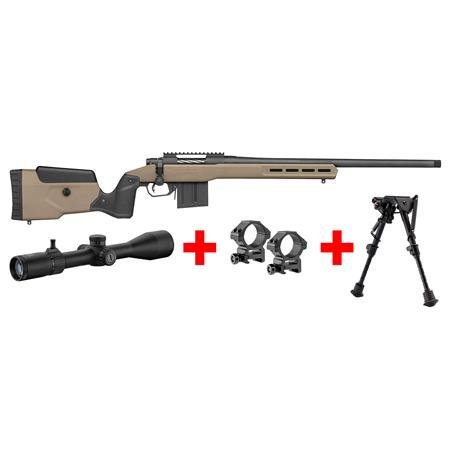 Pack Carabine À Verrou Mossberg LR Tactical RTI 6-24x50 Bipied Harris – Pack TLD .308 Win