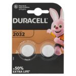 Pack 2 piles Duracell CR2032 lithium 3V